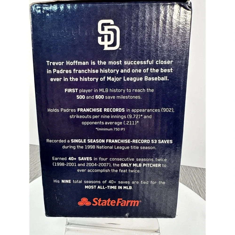 Trevor Hoffman San Diego Padres MLB 2018 SGA Bobblehead NIB #51 Retirement W/tic
